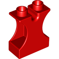Lego Duplo Brick 1 x 2 x 2 with Side Cutouts and Channel in Top / Red