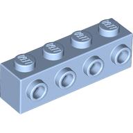 Lego Brick Special 1 x 4 with 4 Studs on One Side / Bright Light Blue