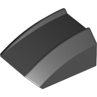 Lego Brick Curved 2 x 2 with Lip, No Studs / Black