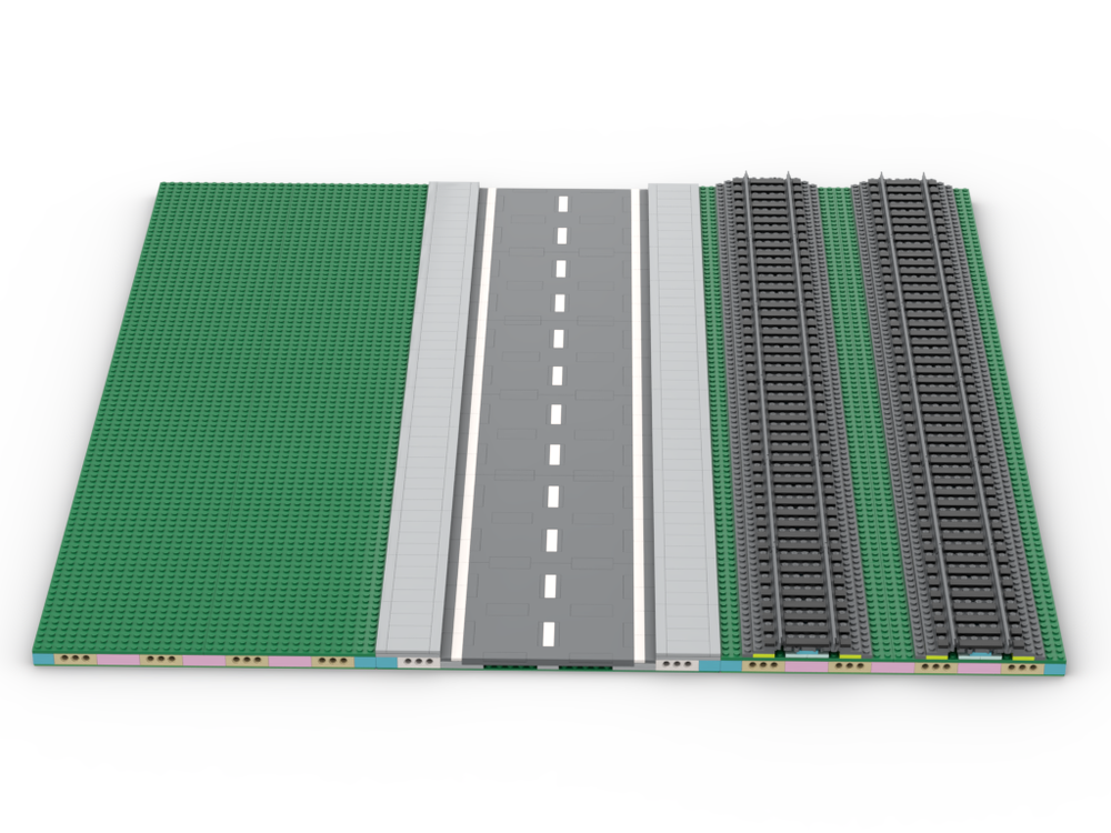 Lego 96 x 96 double track with road