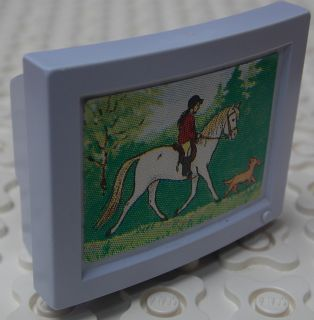 Lego Scala TV / Computer Monitor with Girl on Horse and Dog Pattern (Sticker) - Set 3290