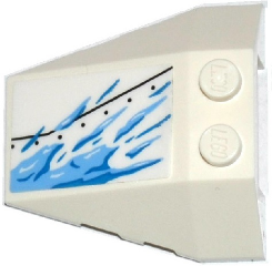 Lego Wedge 4 x 4 Triple with Stud Notches with Armor Plate and Ice Splatters Pattern Model Left Side (Sticker) - Set 70588