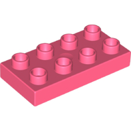 Lego Duplo Plate 2 x 4 / Coral