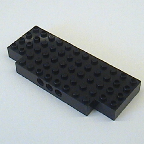 Lego Brick Special 5 x 12 with Two 1 x 2 Cutouts, 3 Holes on Side / Black