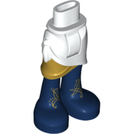 Lego Minidoll Hips and Wrap Skirt with Gold Layer, Long Dark Blue Boots with Gold Filigree Print / White