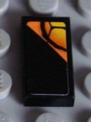 Lego Tile 1 x 2 with Snakeskin on Black Background Pattern Model Right Side (Sticker) - Set 8158