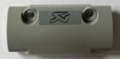 Lego Technic, Panel Curved 7 x 3 with 2 Pin Holes through Panel Surface with Black Akrapovič {Akrapovic} Logo Pattern Model Left Side (Sticker) - Set 42130