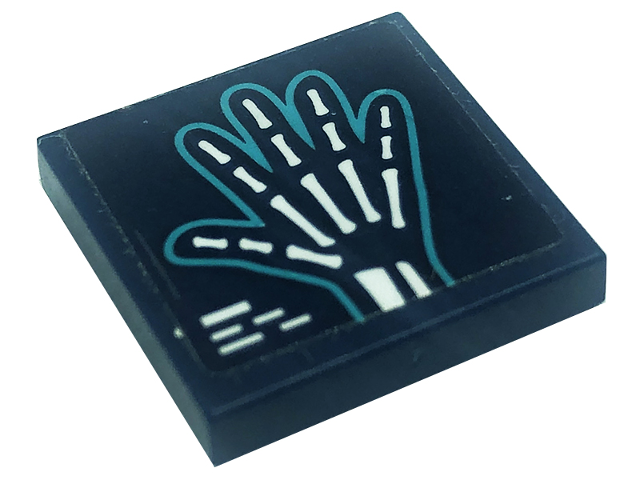 Lego Tile 2 x 2 with Hand X-Ray Pattern (Sticker) - Set 41318