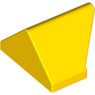 Lego Brick Sloped 45° 2 x 1 Double / Inverted with Bottom Stud Holder / Yellow
