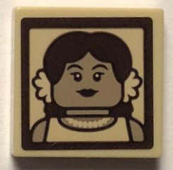 Lego Tile 2 x 2 with Sepia Portrait of Female (Leta LeStrange) Pattern (Sticker) - Set 75952