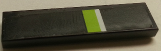 Lego Tile 1 x 4 with Lime and White Stripe on Black Background Pattern (Sticker) - Set 8154