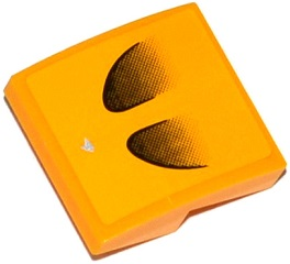 Lego Slope, Curved 2 x 2 x 2/3 with Silver McLaren Logo and 2 Air Intakes Pattern (Sticker) - Set 75909 / Bright Light Orange