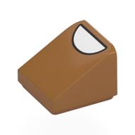 Lego Brick Sloped 30° 1 x 1 x 2/3 with White Half Oval (Toe) Print