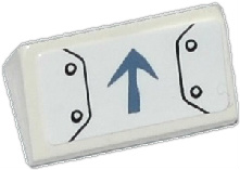 Lego Slope 30 1 x 2 x 2/3 with Control Panel with Armor Plates and Gray Arrow Pattern (Sticker) - Set 70223