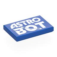 Lego Tile 2 x 3 with White 'ASTRO BOT' Print / Blue