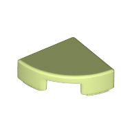 Lego Tile Round 1 x 1 Quarter / Yellowish Green
