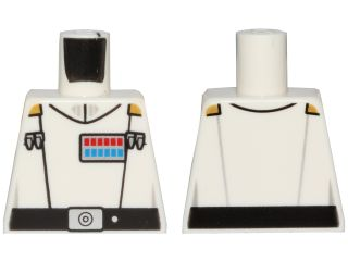 Lego Torso SW Imperial Officer 9 Pattern (Admiral Thrawn) / White