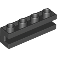 Lego Brick Special 1 x 4 with Groove / Black