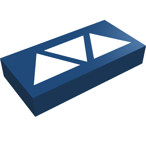 Lego Tile 1 x 2 with Three White Triangles Print
