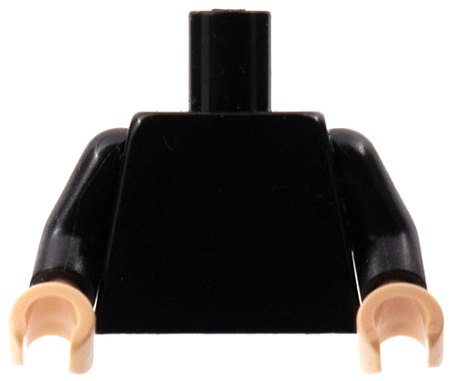 Lego Torso Plain / Black Arms / Light Nougat Hands
