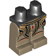 Lego Hips and Dark Tan Legs with SW Elaborate Golden Belt and Geonosian Robe Print / Black