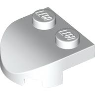 Lego Brick Wedged, Rounded 2 x 2 with Curved Front, 2 Studs / White