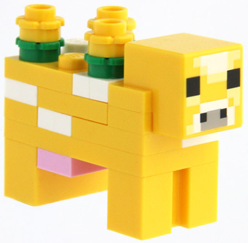 Lego Minecraft Cow, Moobloom - Brick Built