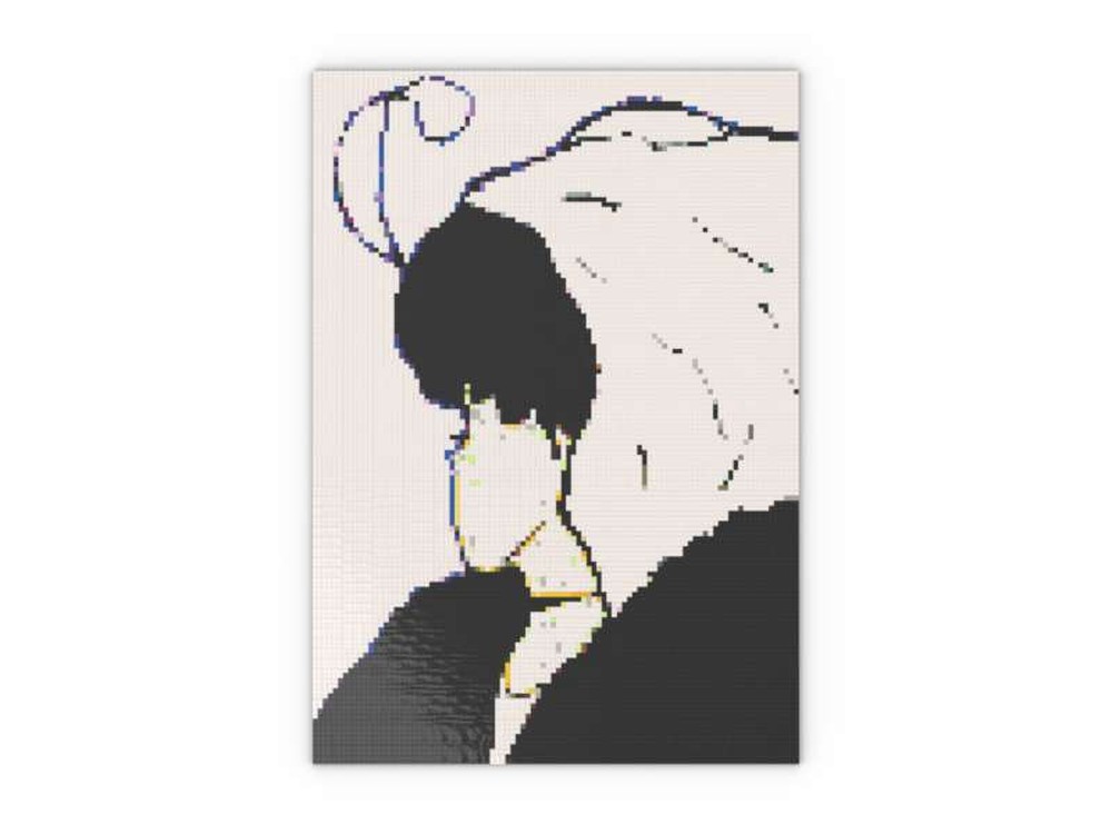 Lego Young Lady/Old Lady Optical Illusion Mosaic/Artwork