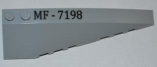 Lego Wedge 10 x 3 Right with 'MF-7198' Pattern (Sticker) - Set 7198