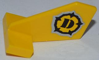Lego Tail Shuttle, Small with Dino Logo Pattern on Both Sides (Stickers) - Set 5887 / Yellow