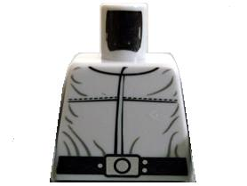 Lego Torso SW Wrinkly Jumpsuit with Black Belt and Silver Buckle Pattern / Light Bluish Gray