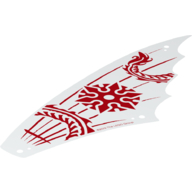 Lego Sail, Scalloped, with Red Dragon Tail Print