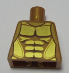 Lego Torso Armor with Gold Plated Muscles Outline Pattern (Flying Warrior) / Pearl Gold