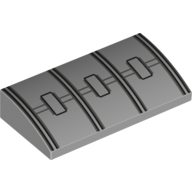 Lego Brick Curved 2 x 4 x 2/3 No Studs with Black Lines and 3 Hatches Print