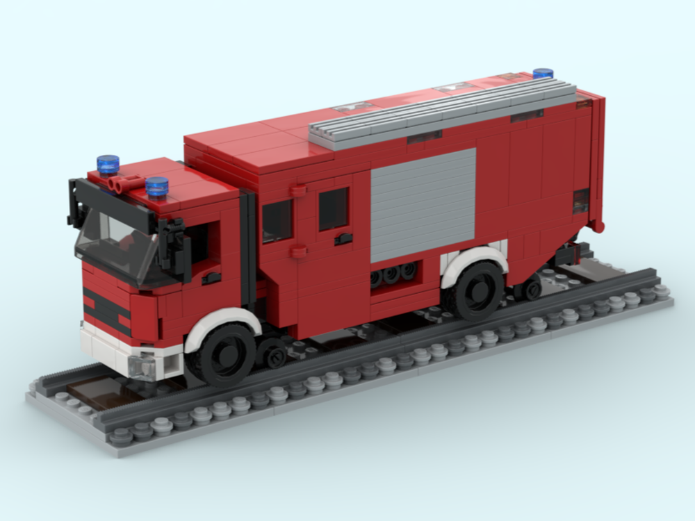 Lego HLF Schiene Feuerwehr IVECO Fire Truck Rail Train