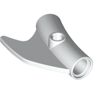 Lego Technic Pin Connector Round Curved with Fin and Hole / White