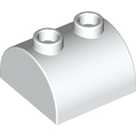 Lego Brick Curved 2 x 2, Two Top Studs / White