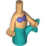 Lego Microdoll Body Mermaid with Blue Violet Shells, Dark Turquoise Tail print