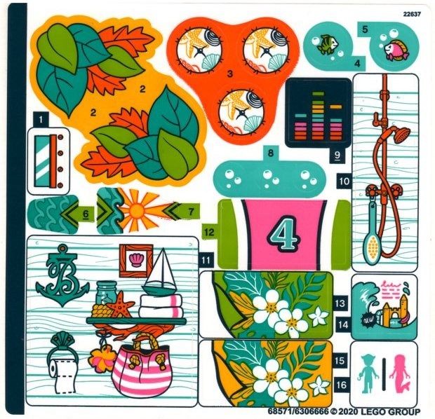 Lego Sticker Sheet for Set 41428-1