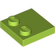 Lego Plate Special 2 x 2 with Only 2 studs / Lime