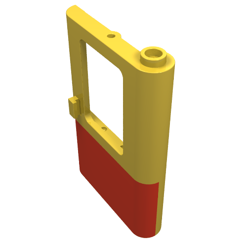 Lego Door 1 x 4 x 5 Train Right with Red Bottom Half Print