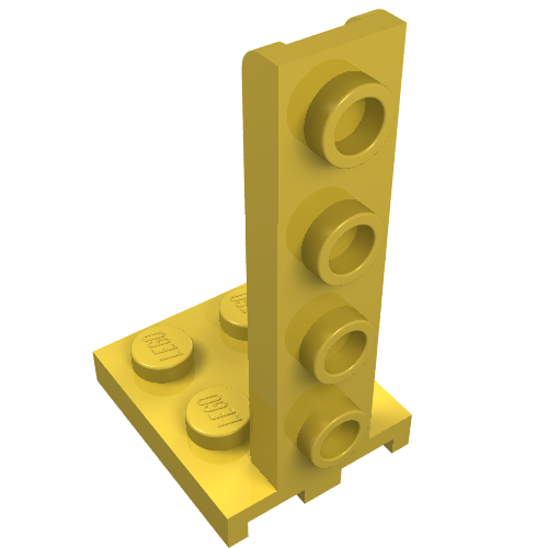 Lego Bracket 2 x 2 - 1 x 4 / Yellow