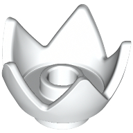 Lego Crown / Flower / Egg Shell Half / White