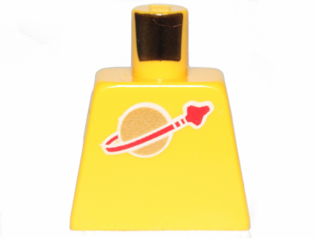 Lego Torso with Classic Space Logo High on Torso Pattern, Inside with Ribs (second reissue) / Yellow