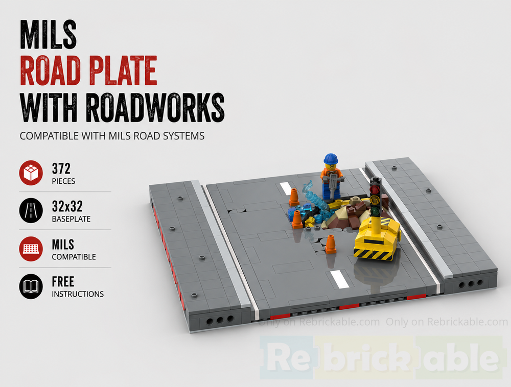 Lego MILS Road Plate with Roadworks