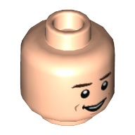 Lego Minifig Head Peter Parker, Dark Brown Eyebrows, Smile / Scared Open Mouth print / Light Nougat