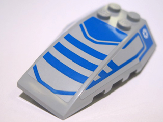 Lego Wedge 6 x 4 Triple Curved with Blue Stripes Pattern (Stickers) - Set 7868