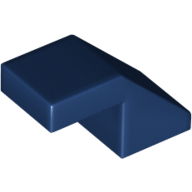 Lego Brick Sloped 45° 2 x 1 with 2/3 Inverted Cutout and no stud / Dark Blue
