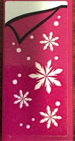 Lego Tile 2 x 4 with Magenta Bedspread with Snowflakes and Corner Pulled Back Pattern (Sticker) - Set 41323