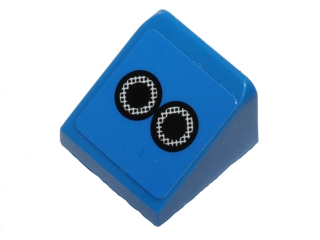 Lego Slope 30 1 x 1 x 2/3 with Black and White Dotted Exhaust Pipes Pattern (Sticker) - Set 40192 / Blue